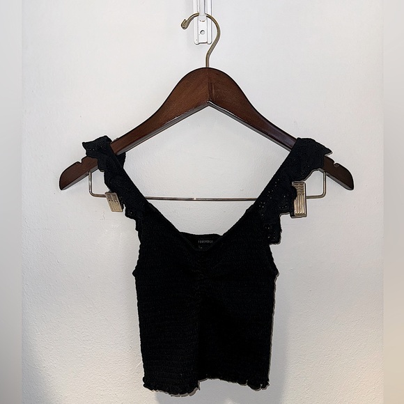 Forever 21 Cropped Ruffle Strap Tank Top - Picture 2 of 6